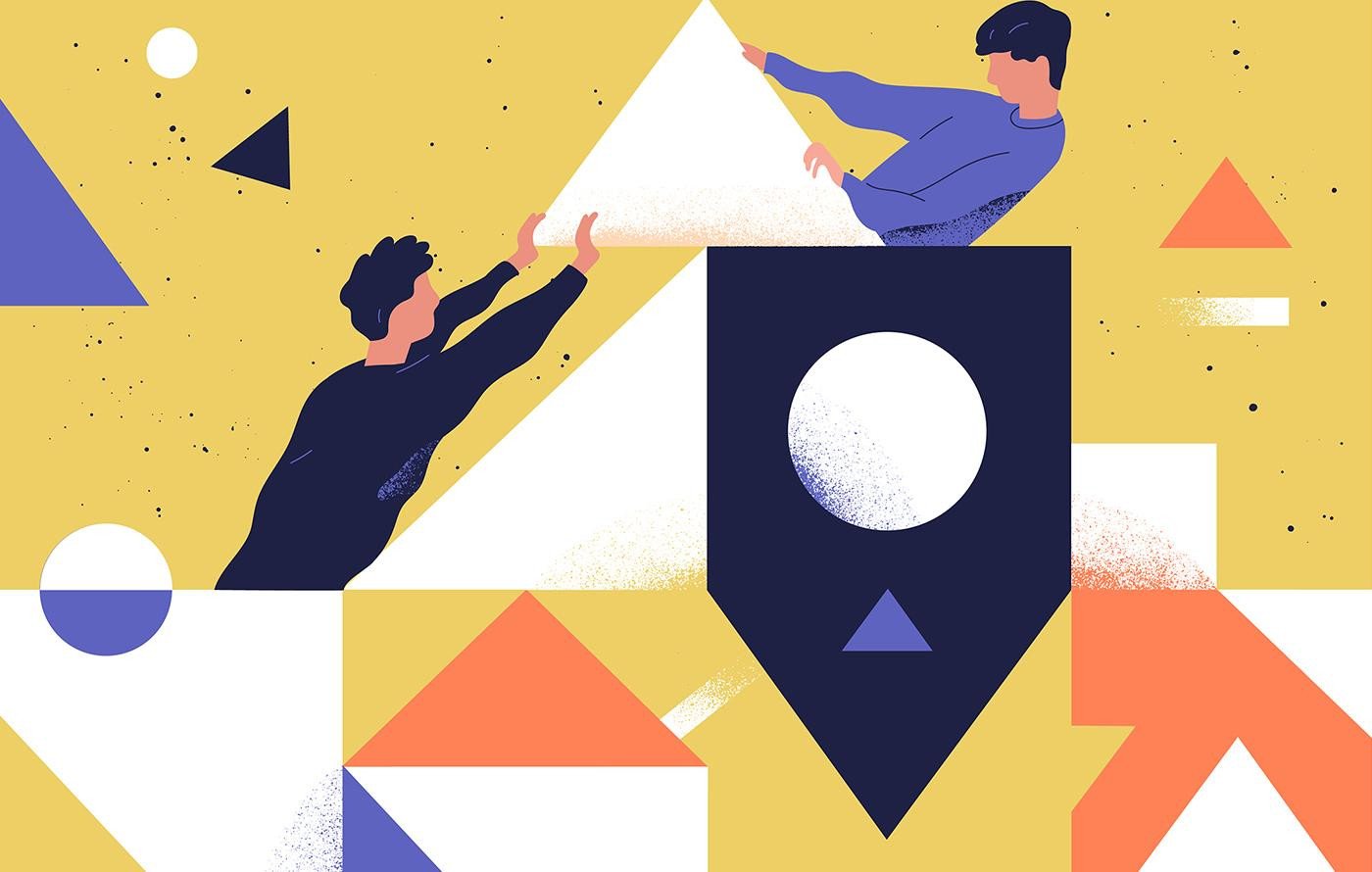 Creative of people working together