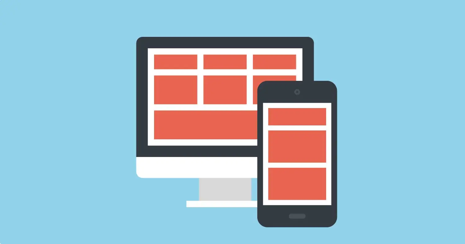 Graphics of A mobile and monitor with a website.